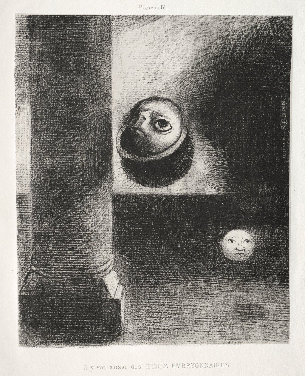 Hołd dla Goi: Były też istoty embrionalne, 1885. autorstwa Odilon Redon
