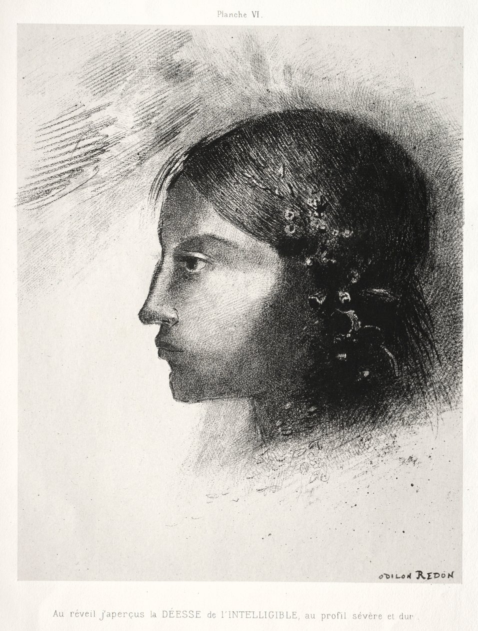 Hołd dla Goi: Po przebudzeniu ujrzałem Boginię Inteligencji, 1885. autorstwa Odilon Redon