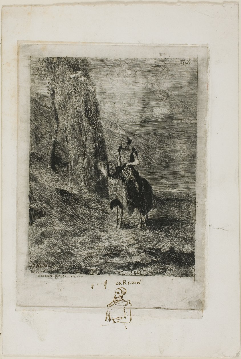 Czekający jeździec autorstwa Odilon Redon