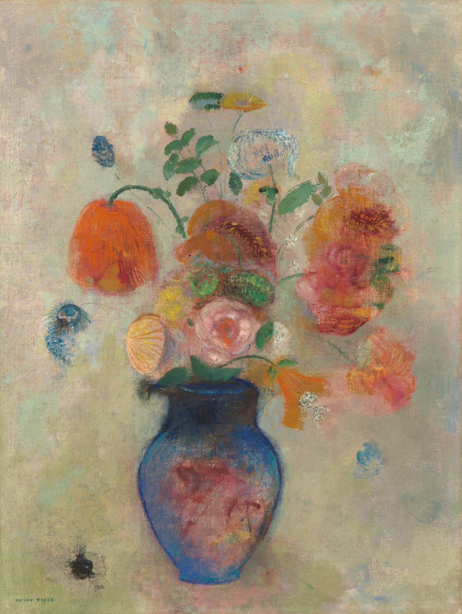 Duży wazon z kwiatami, ok. 1900 r. 1912. autorstwa Odilon Redon