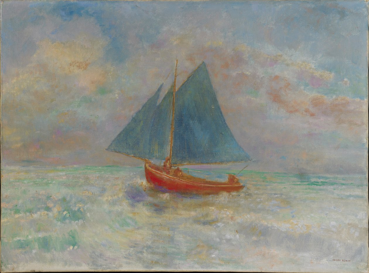 Le Bateau rouge Czerwona Łódka, ok. 1930 r. 1910. autorstwa Odilon Redon
