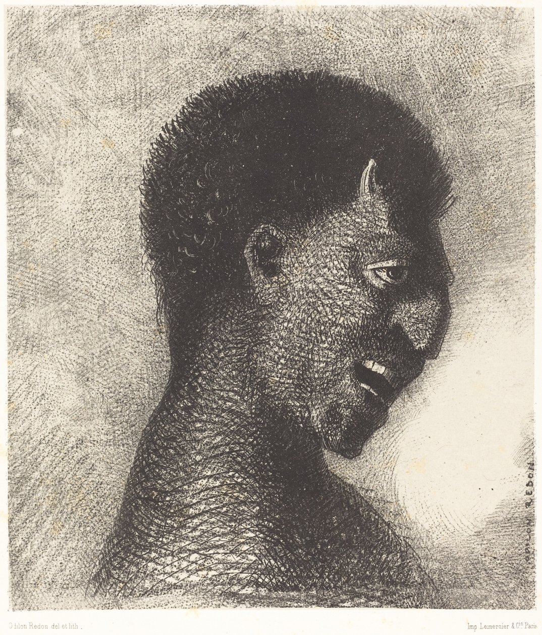 Satyr z cynicznym uśmiechem autorstwa Odilon Redon