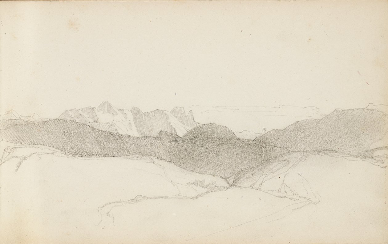 Strona ze szkicownika „Kraj Basków”, 1862-63 autorstwa Odilon Redon