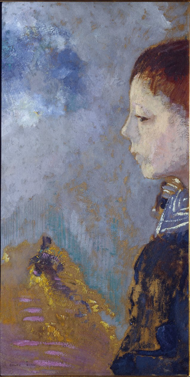 Portret Ari Redona na przełęczy morskiej - 1897. Olej na płótnie autorstwa Odilon Redon