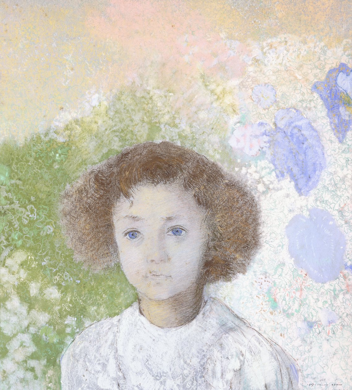 Portret Genevieve de Gonet jako dziecka, 1907 autorstwa Odilon Redon