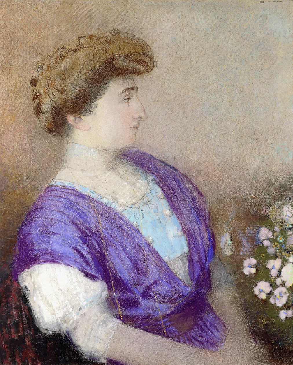 Portret markizy de Gonet, 1907 autorstwa Odilon Redon