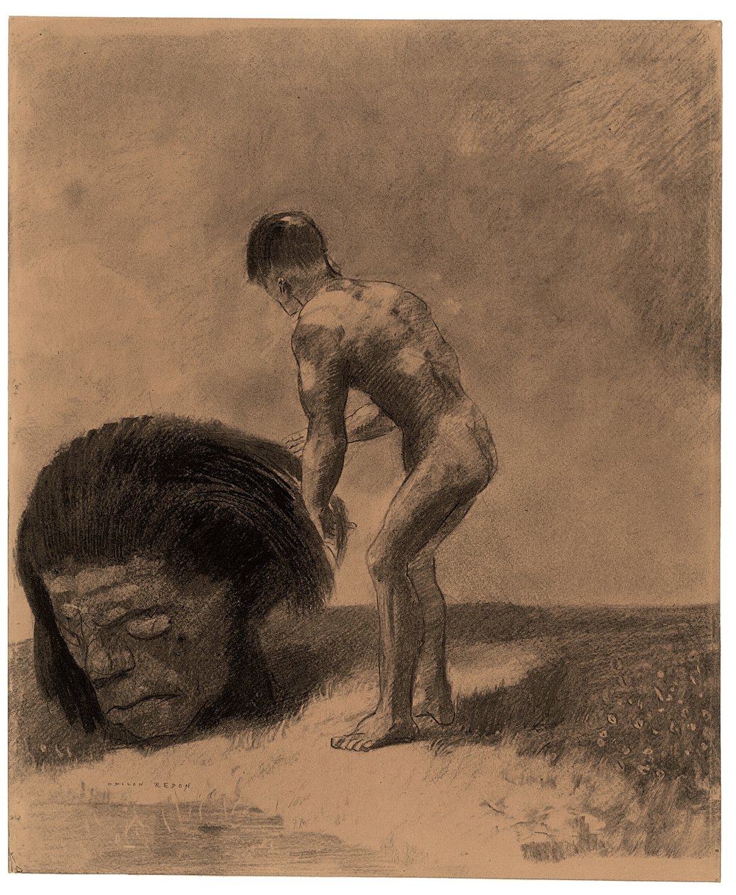 Istota pierwotna autorstwa Odilon Redon