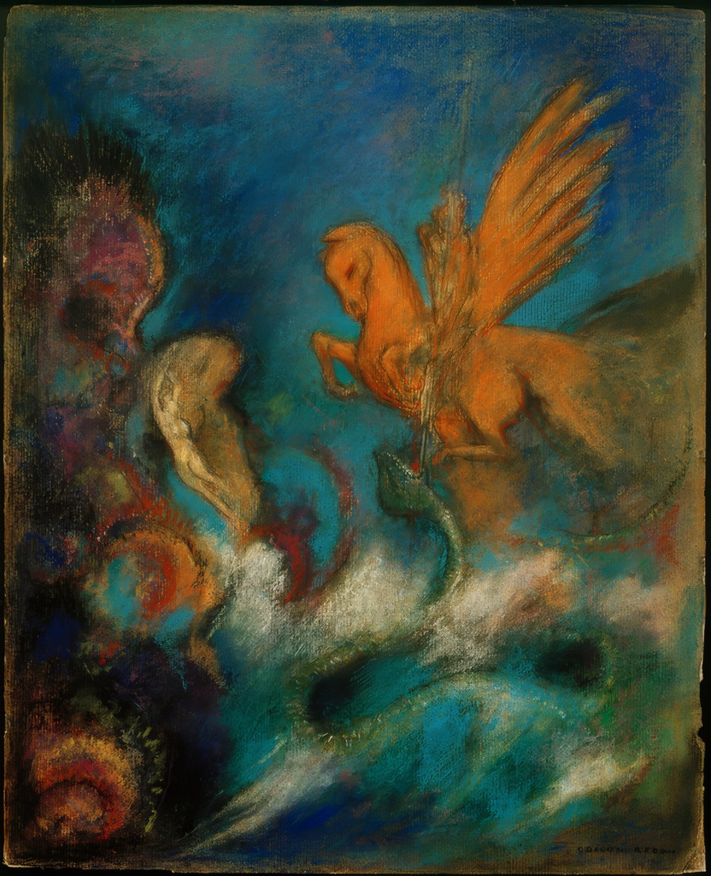 Roger i Angelica (Perseusz i Andromeda) autorstwa Odilon Redon