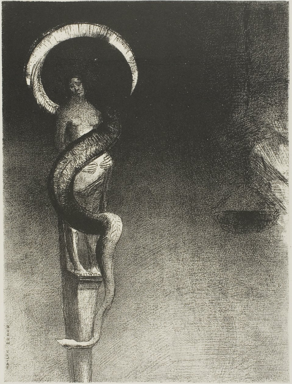 Wąż-Aureola autorstwa Odilon Redon