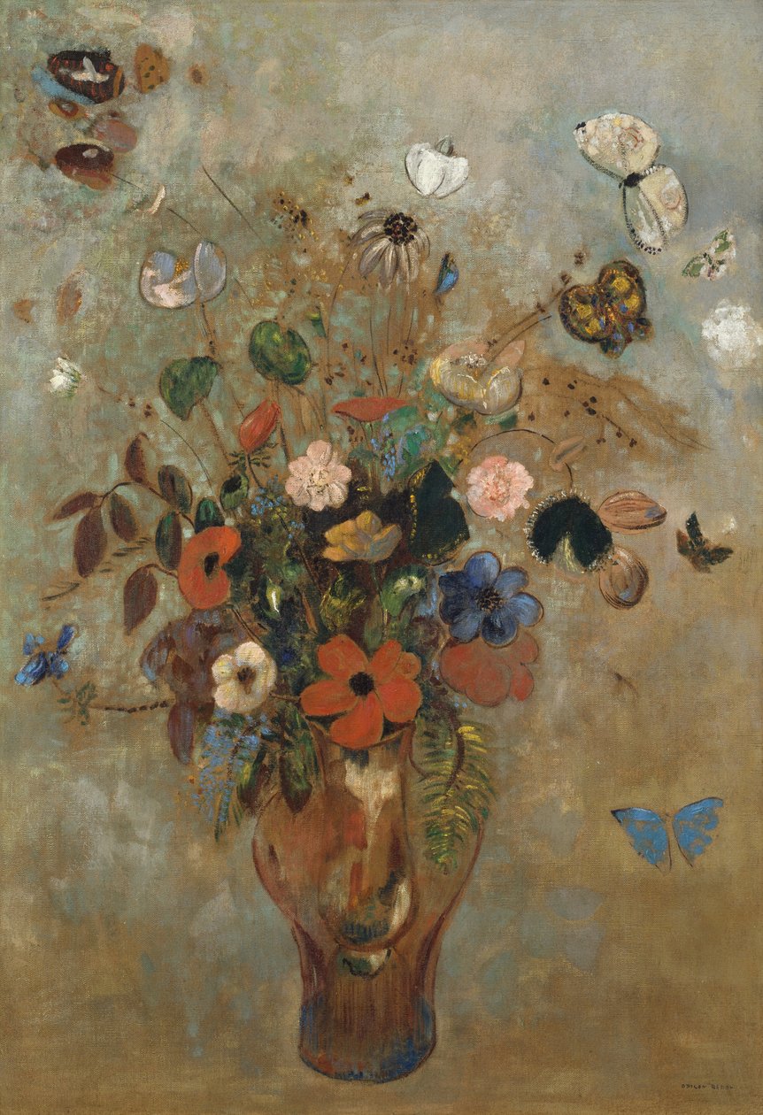Martwa natura z kwiatami autorstwa Odilon Redon