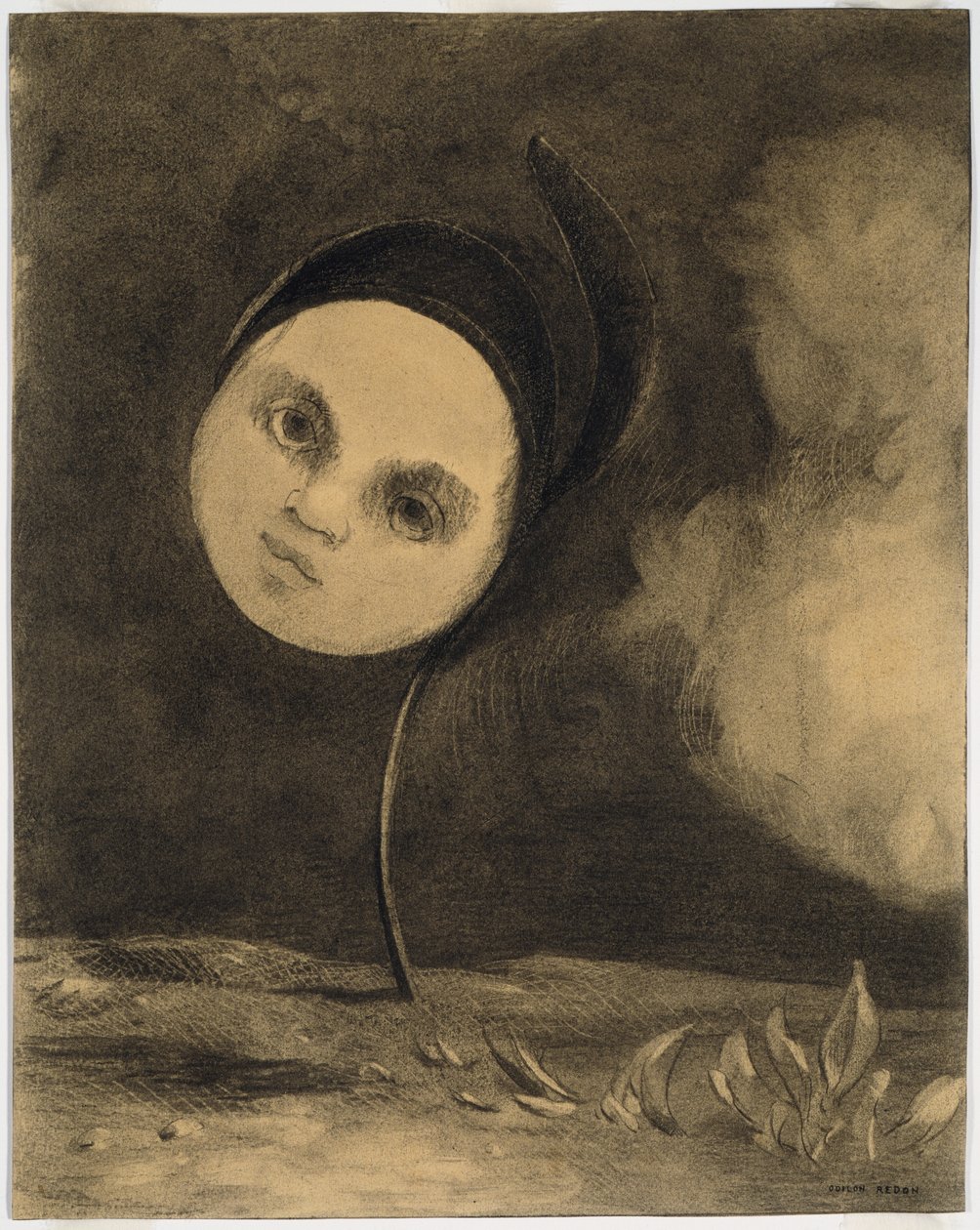 Dziwny kwiat (Mała siostra ubogich) autorstwa Odilon Redon
