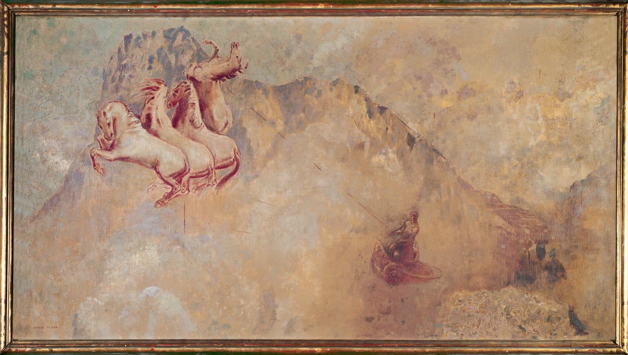 Słoneczny rydwan (olej na płótnie) autorstwa Odilon Redon