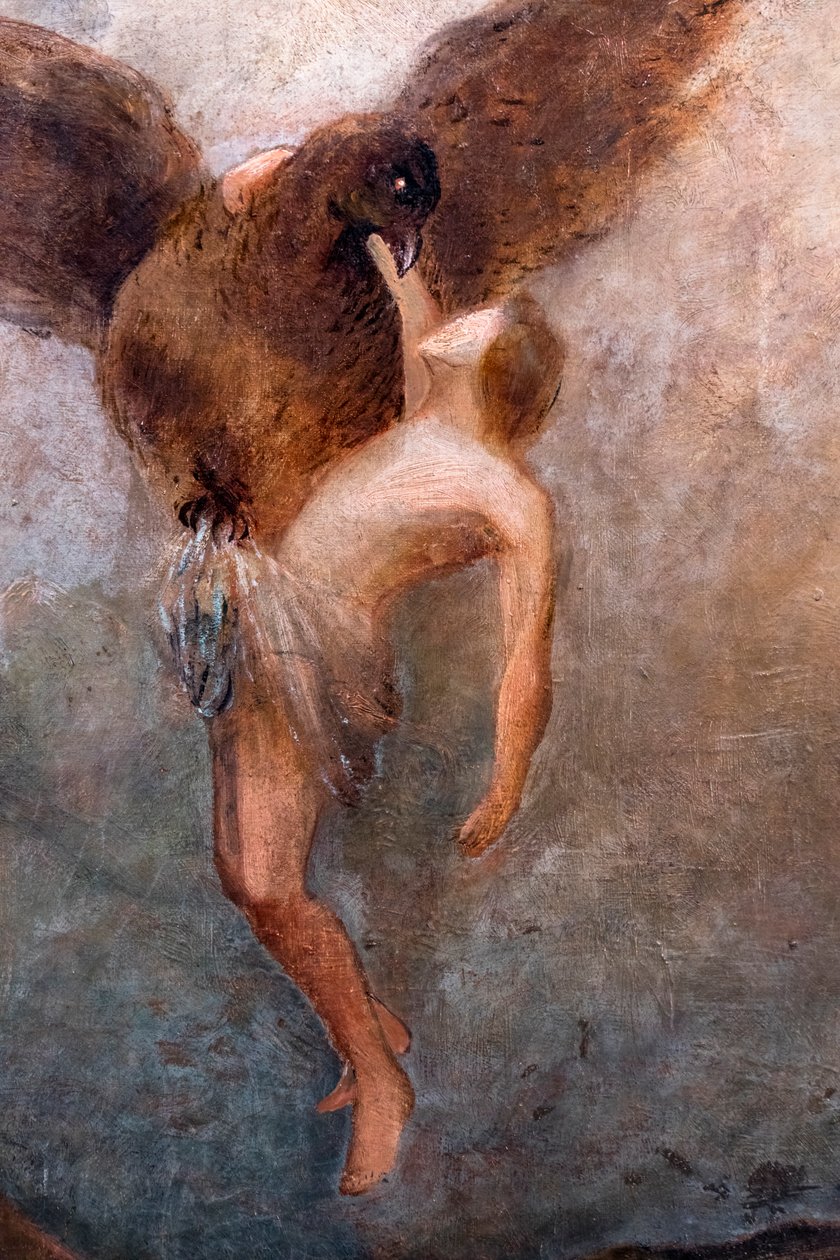 Uprowadzenie Ganimedesa, detal, ok. 1910 (olej na płótnie) autorstwa Odilon Redon