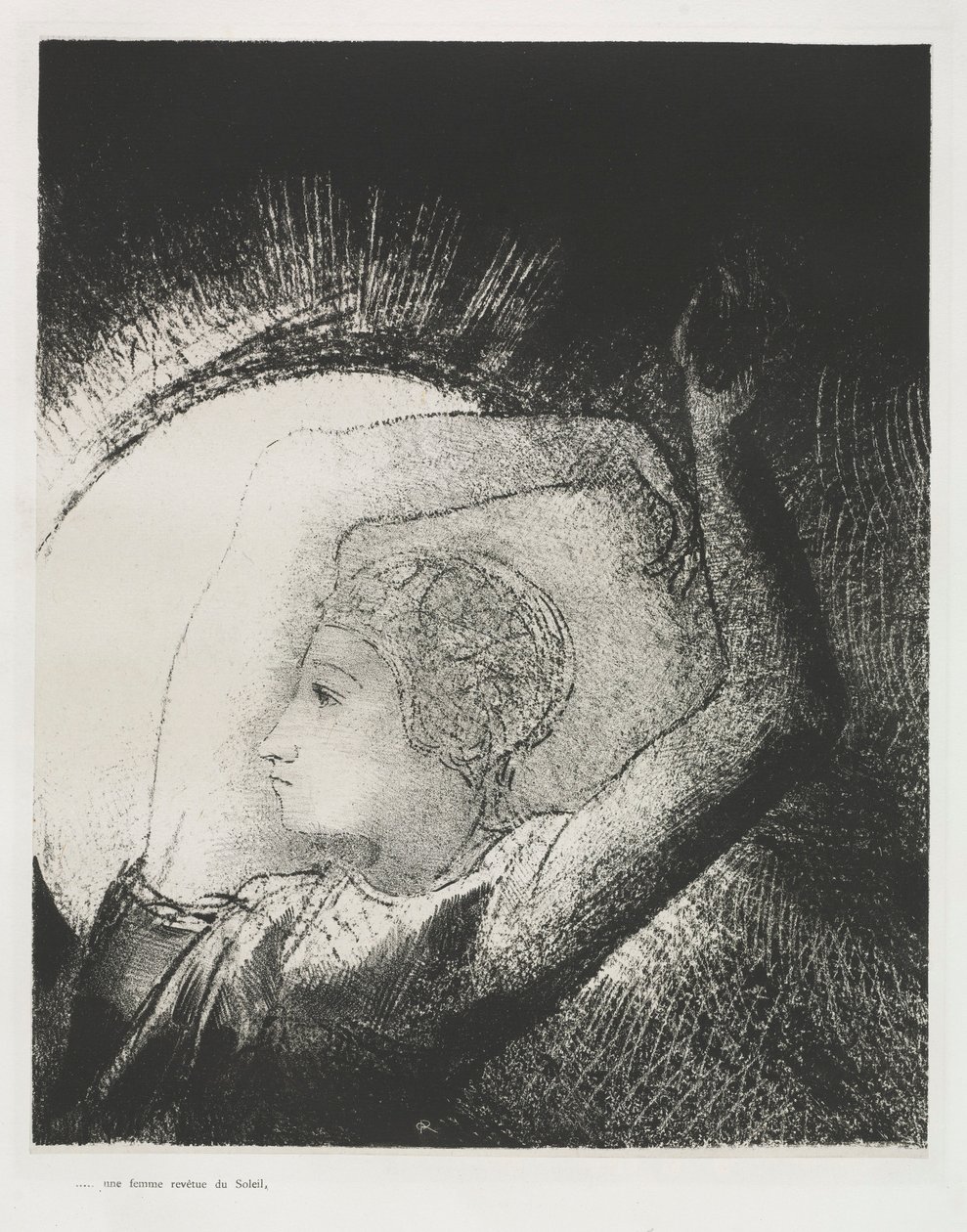 Apokalipsa św. Jana: kobieta odziana w słońce, 1899. autorstwa Odilon Redon