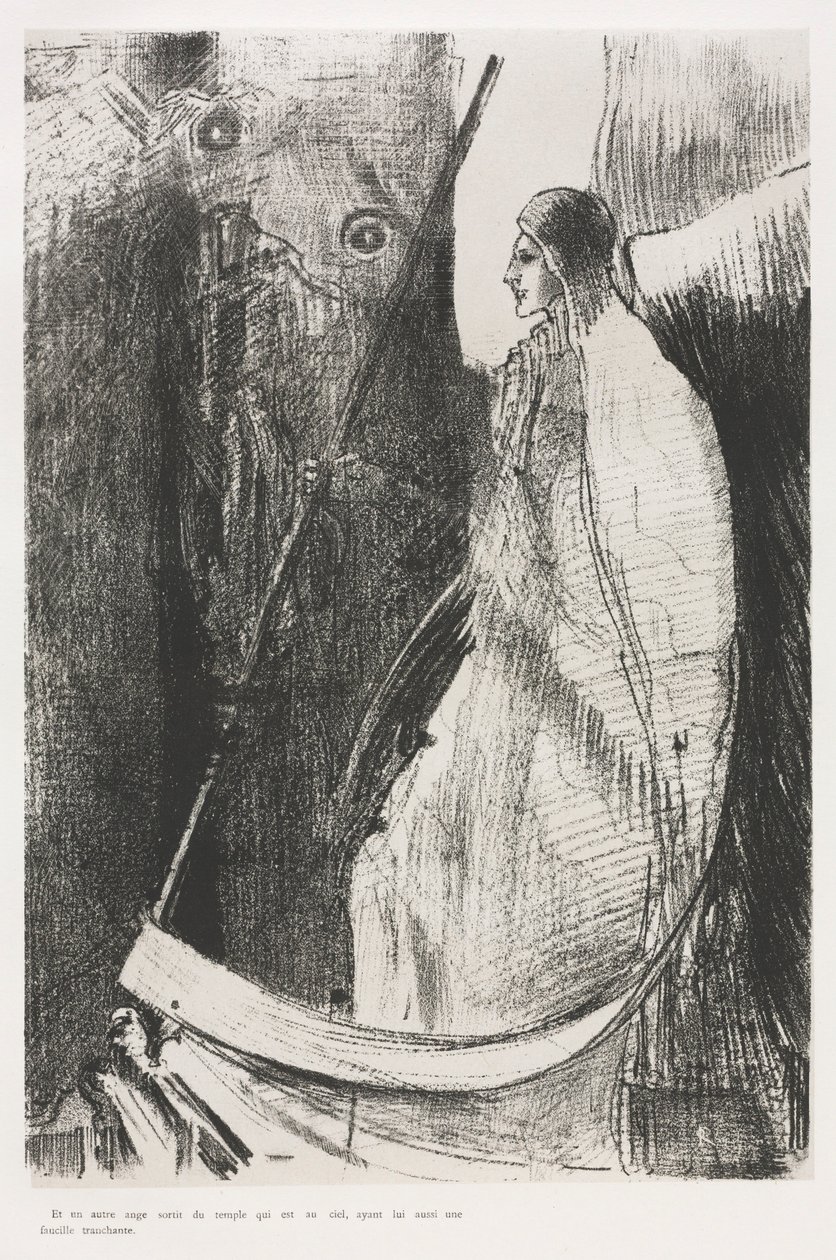 Apokalipsa św. Jana: I inny anioł wyszedł ze świątyni..., 1899. autorstwa Odilon Redon