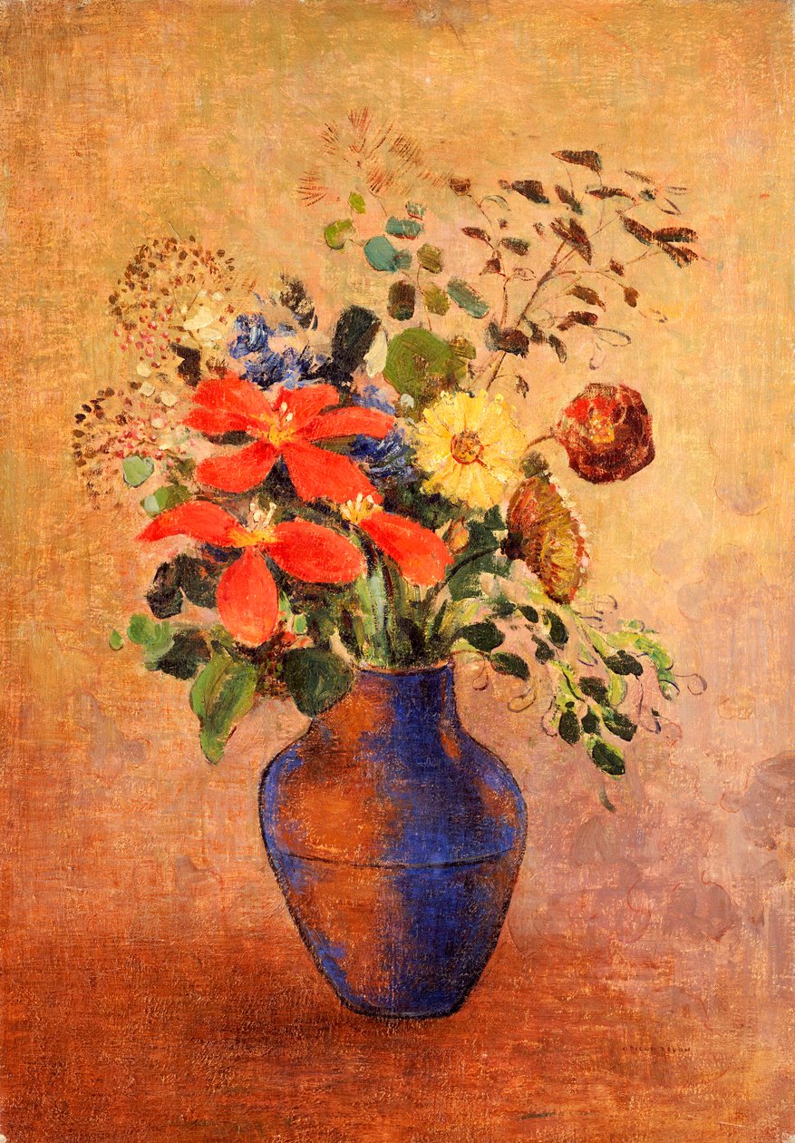 Niebieski wazon autorstwa Odilon Redon