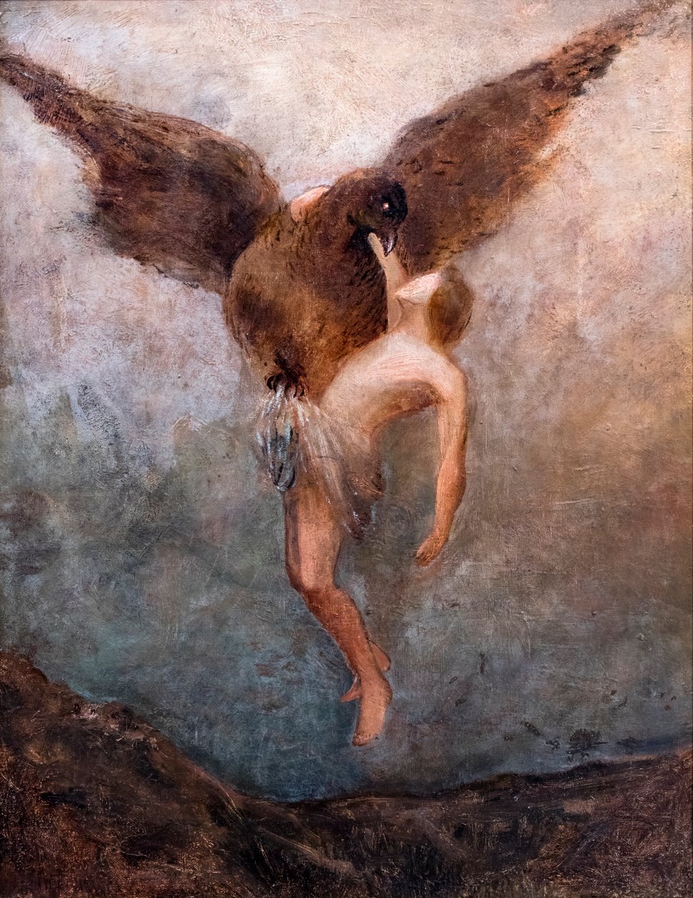 Gwałt na Ganimedesie, ok. 1910 (olej na płótnie) autorstwa Odilon Redon