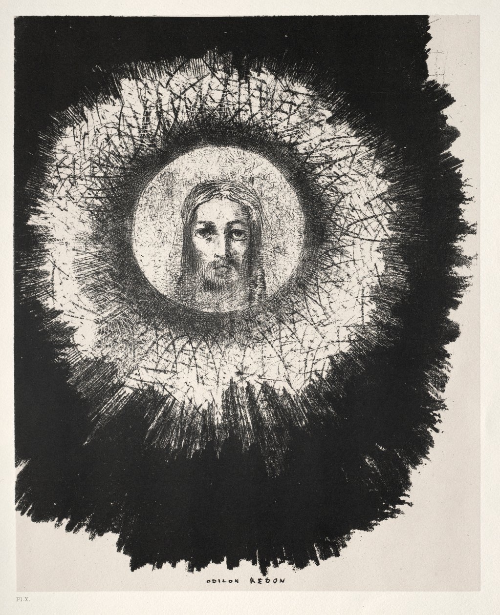 Kuszenie św. Antoniego Pierwsza seria: I w samym dysku słońca świeci..., 1888. autorstwa Odilon Redon