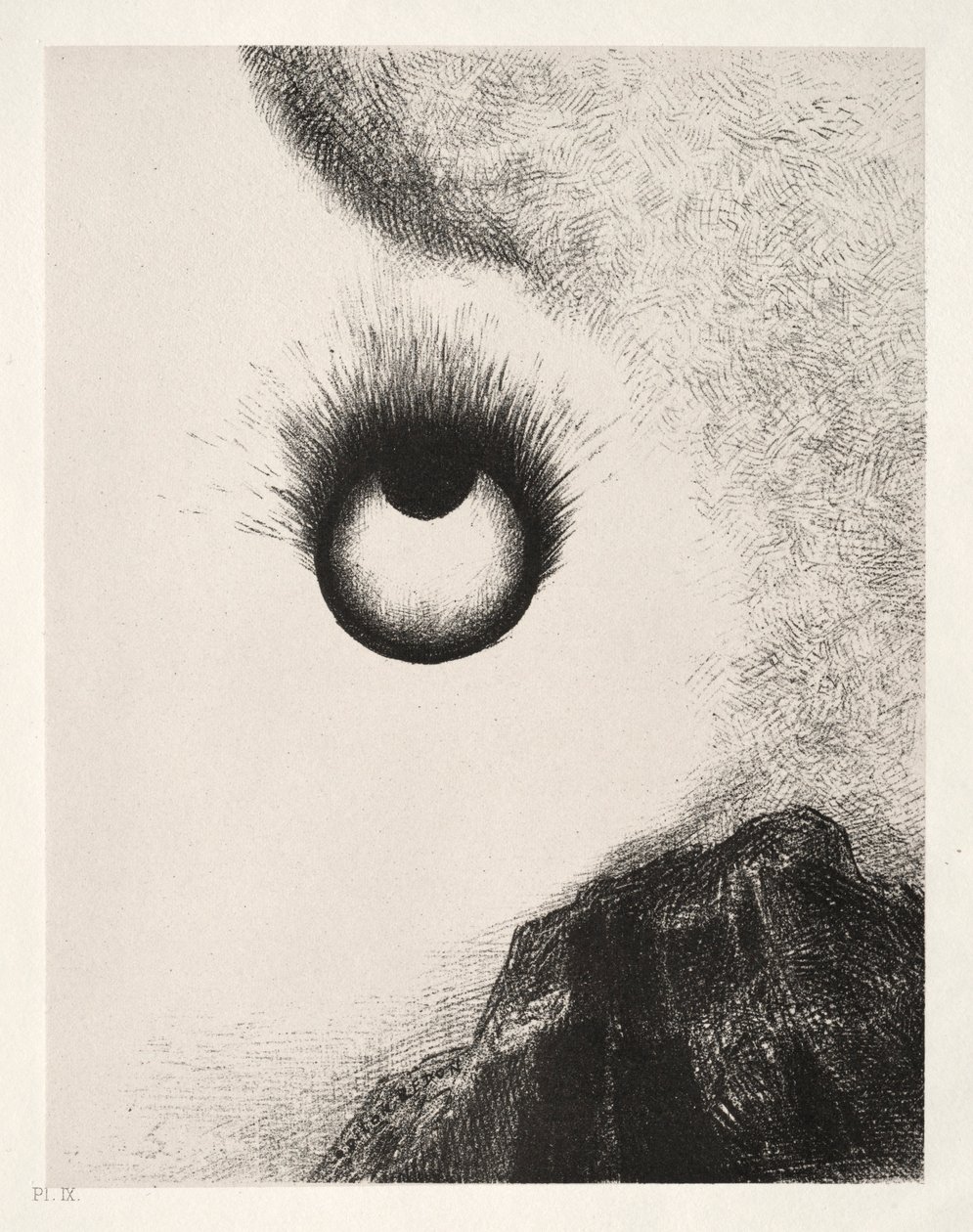 Kuszenie św. Antoniego Pierwsza seria: Wszędzie płoną gałki oczne, 1888. autorstwa Odilon Redon