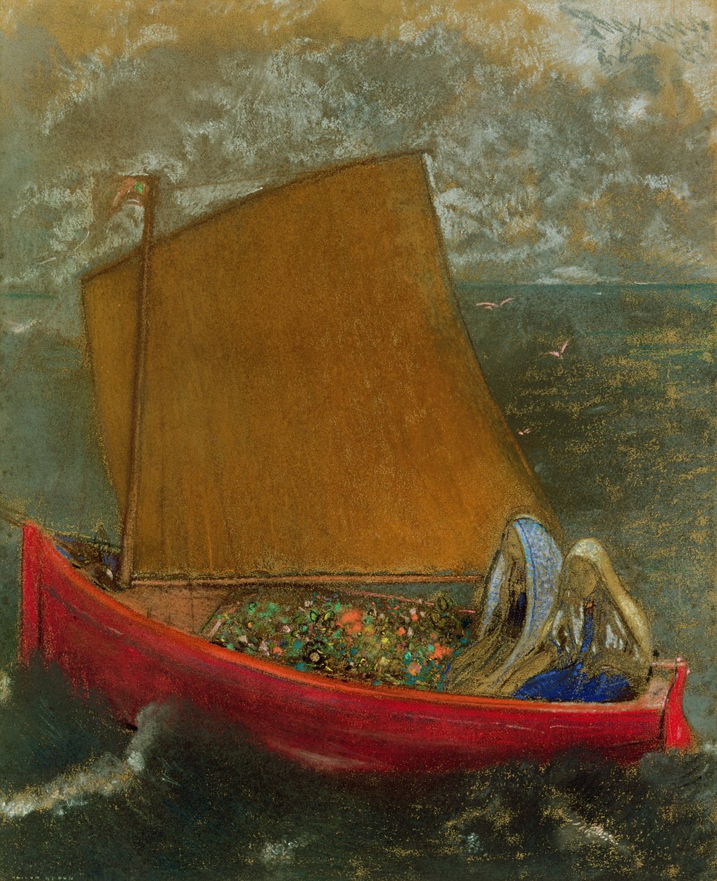 Żółty żagiel, ok. 1905 r. (pastel na papierze) autorstwa Odilon Redon