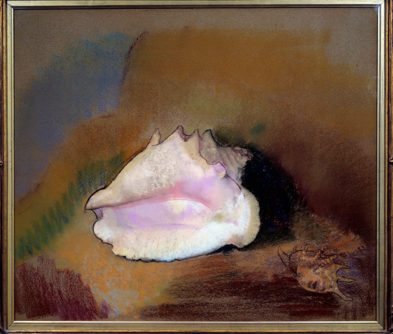 Muszla. Malarstwo pastelowe Odilona Redona (1840-1916) autorstwa Odilon Redon