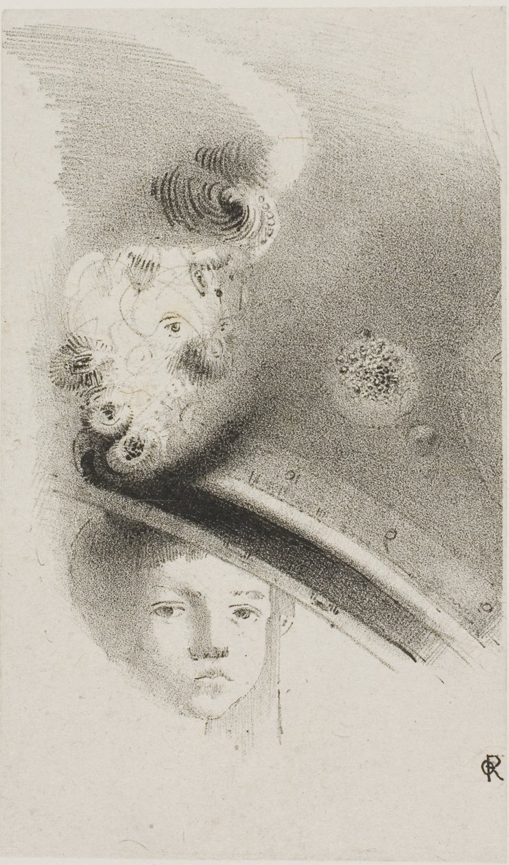 Untitled Trial Lithograph   1283379   pl       polish Successfully Translated  Original: Portraits of Mademoiselle de Blois and Mademoiselle de Nantes served by their black servant”””. Mademoiselle de Blois (1677-1749), future wife of Louis de Bourbon, Mad autorstwa Odilon Redon