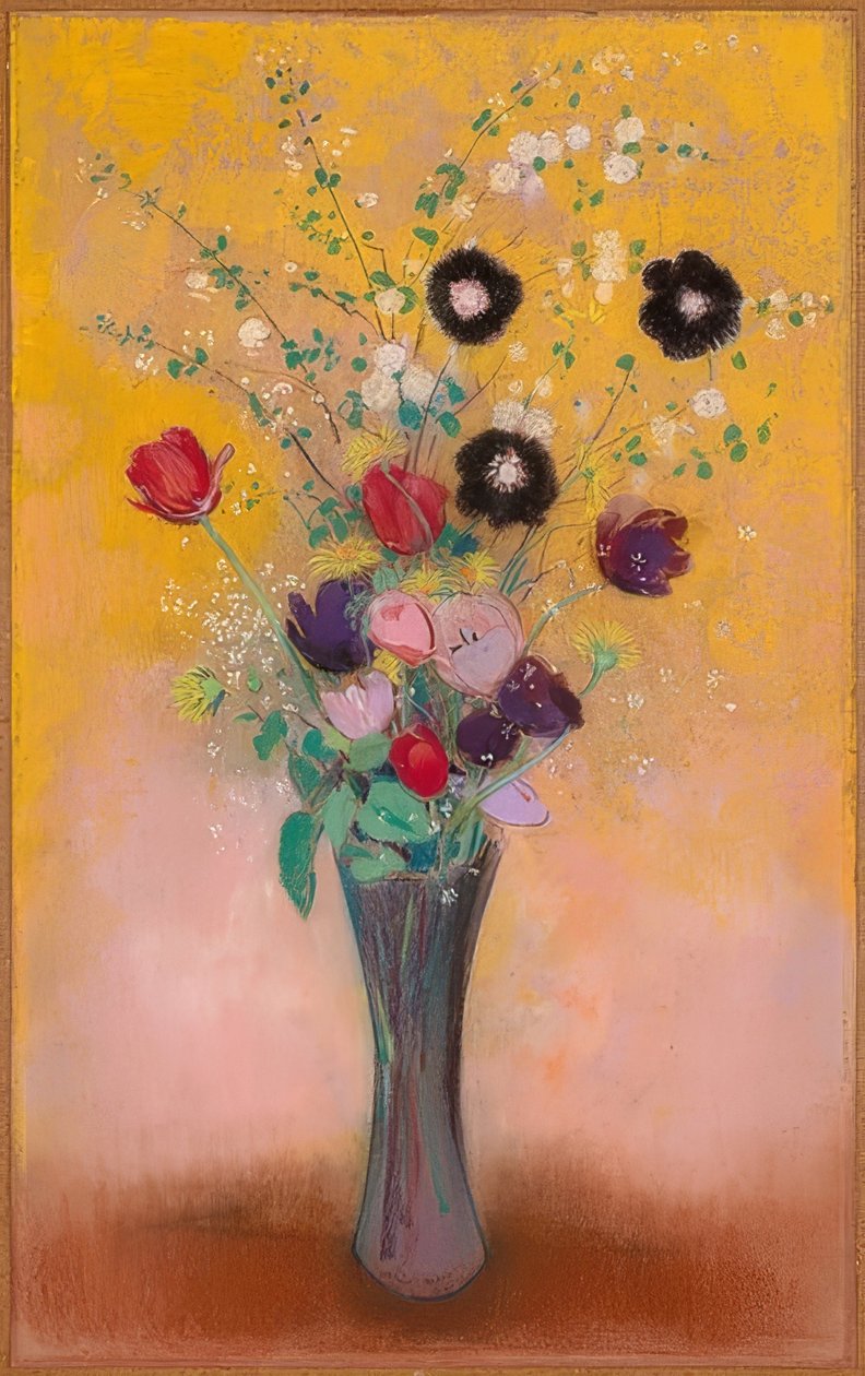 Wazon kwiatów. 1916 autorstwa Odilon Redon