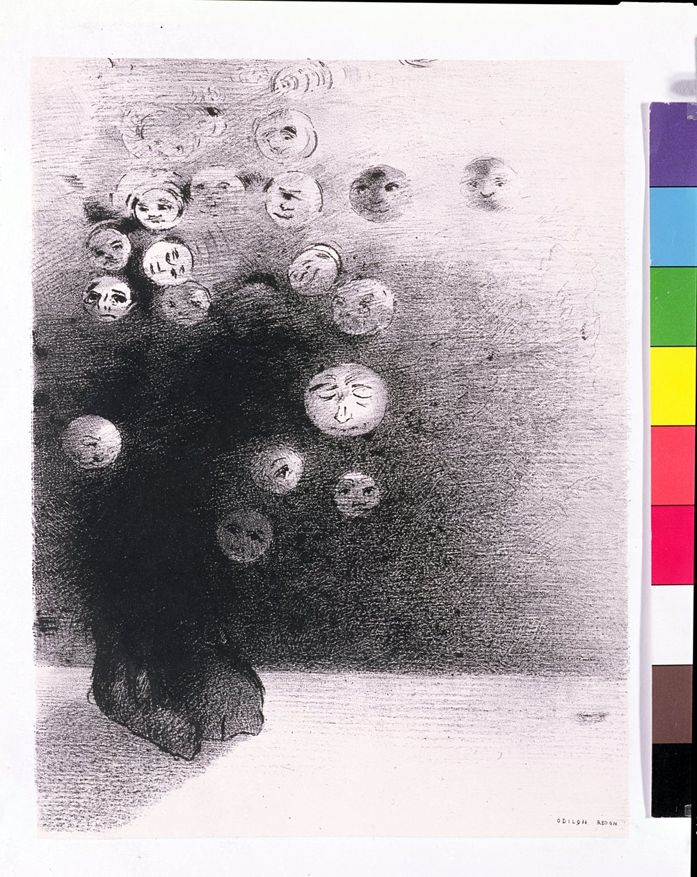 „Dlaczego miałby nie istnieć niewidzialny świat...”, płyta 6 z „Le Jure” Edmonda Picarda, 1887 autorstwa Odilon Redon