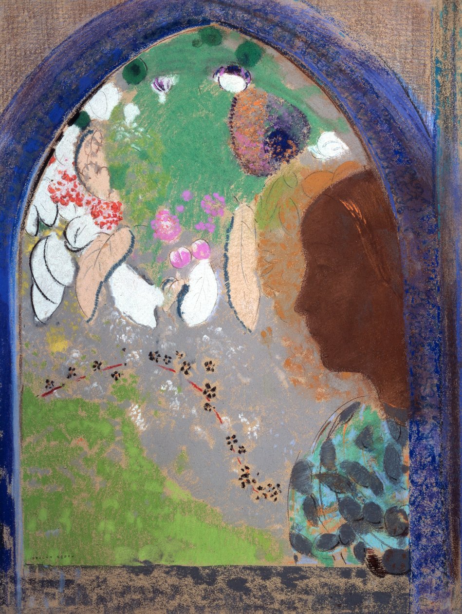 Kobieta przy oknie, 1903-1908. autorstwa Odilon Redon
