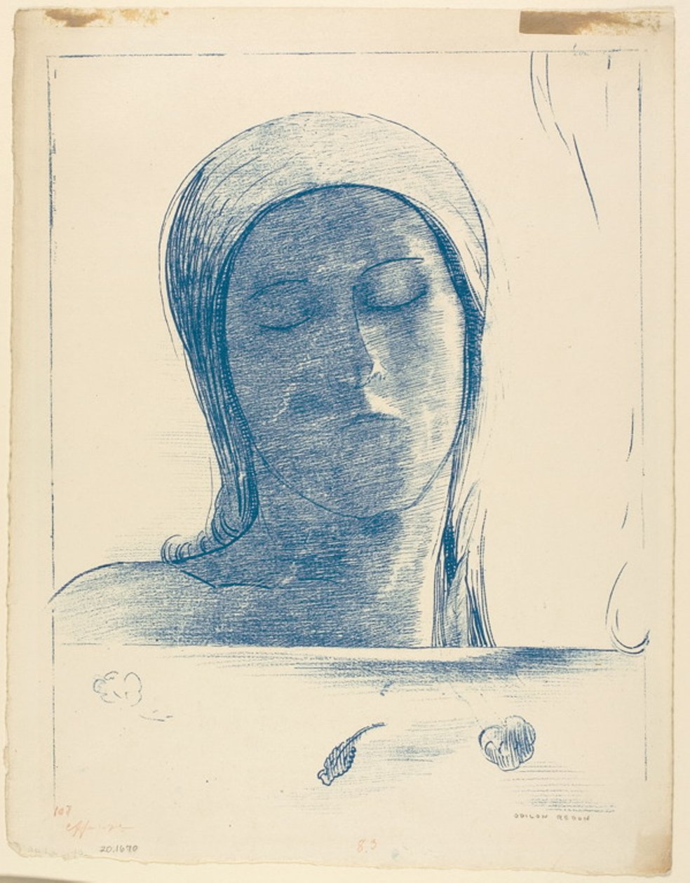Zamknięte oczy autorstwa Odilon Redon