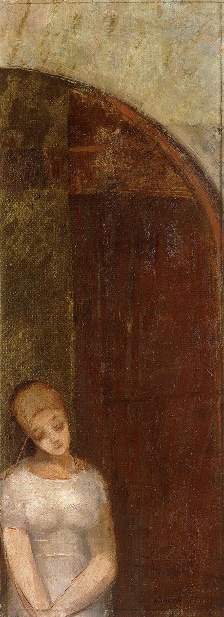 Młoda kobieta pod łukiem; Młoda kobieta pod łukiem, ok. 1886 r. autorstwa Odilon Redon
