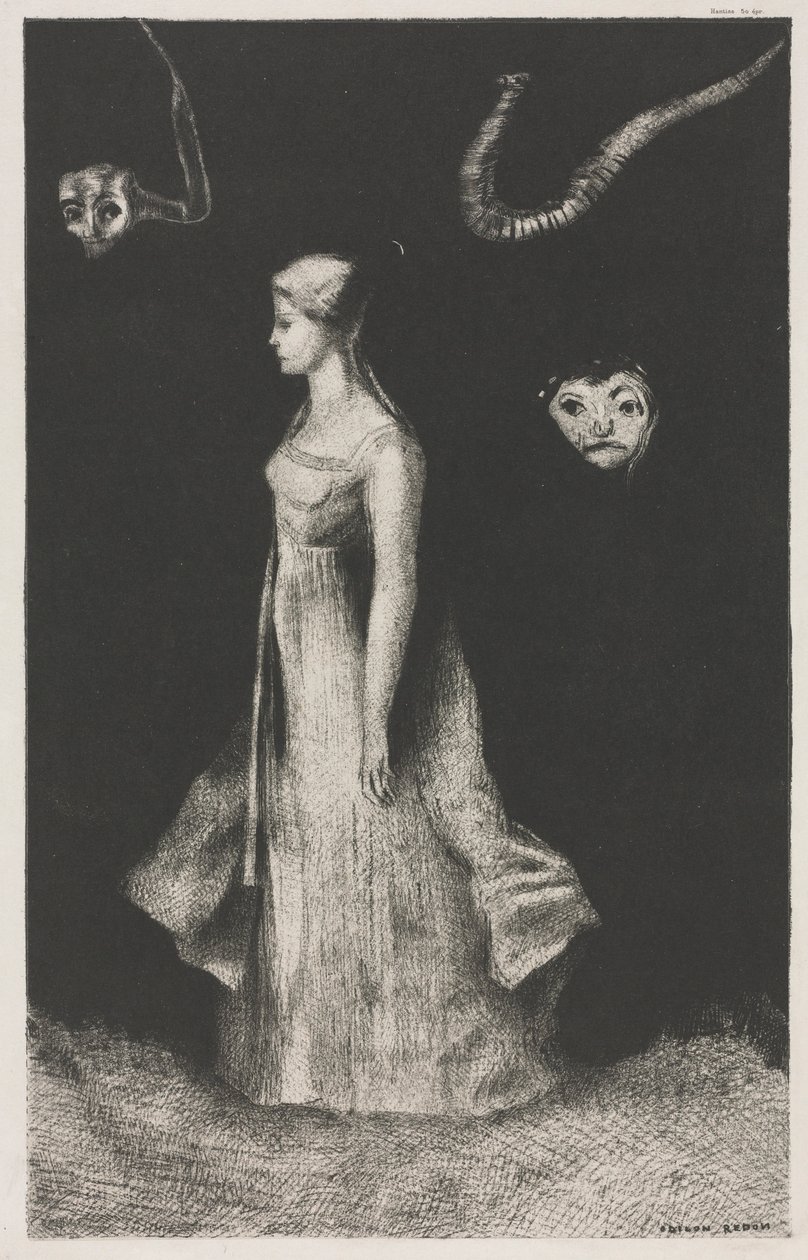 Obsesja, 1894. autorstwa Odilon Redon Printer: Monrocq