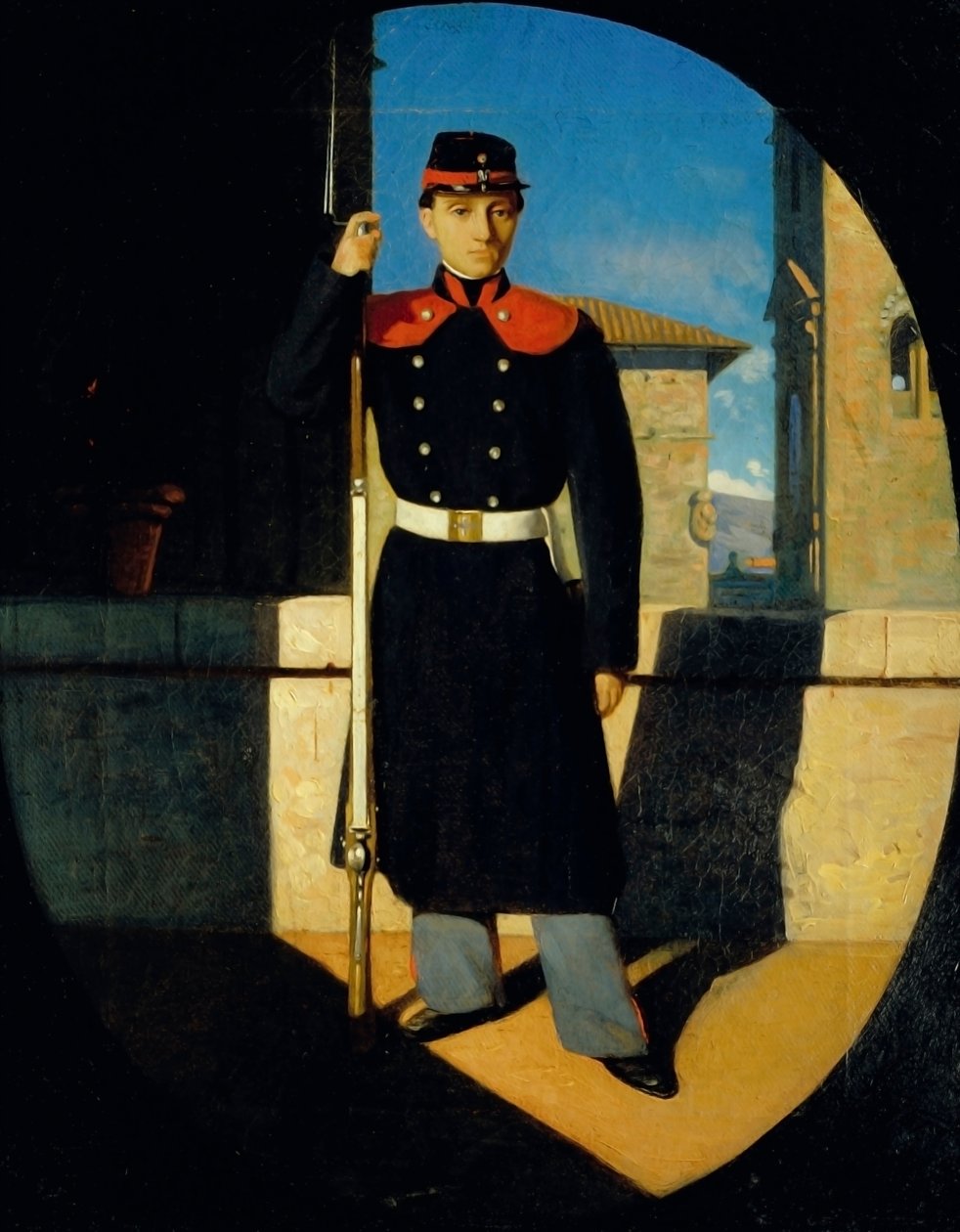 Żołnierze toskańskiej Gwardii Narodowej, ok. 1860-61 (olej na płótnie) autorstwa Odoardo Borrani