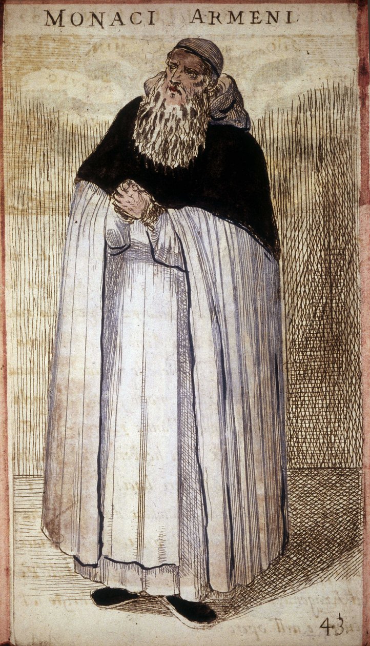 Mnich ormiański. Drzeworyt. XVI wiek. autorstwa Odoardo Fialetti