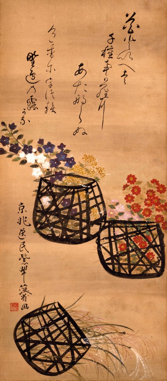 Kosze na kwiaty autorstwa Ogata Kenzan