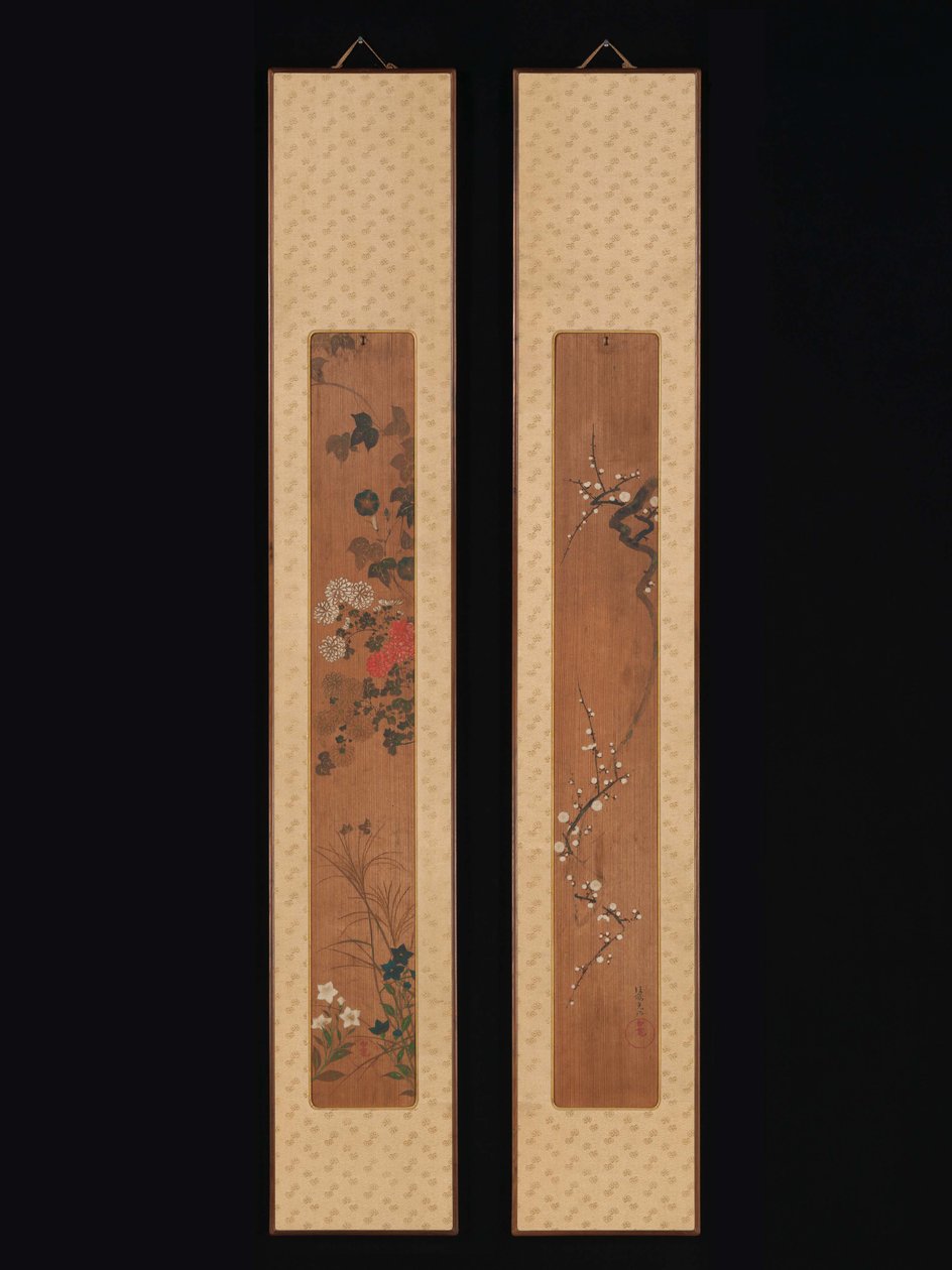 Blumen des Frühlings und Herbstes autorstwa Ogata Korin