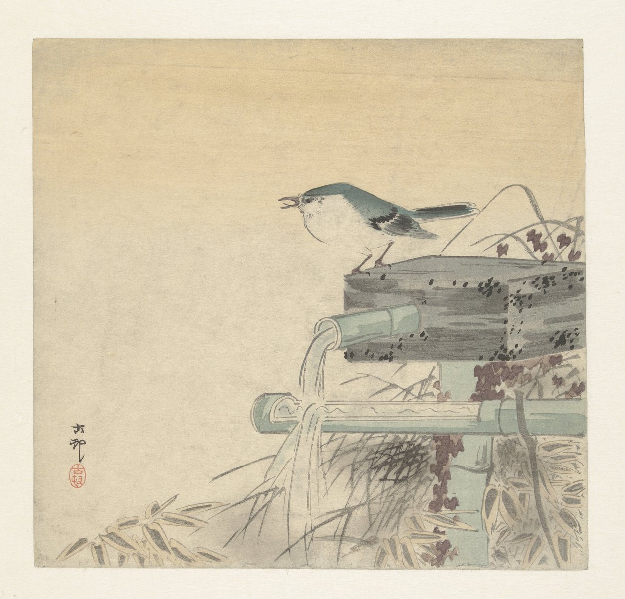 niebieski słowik autorstwa Ohara Koson