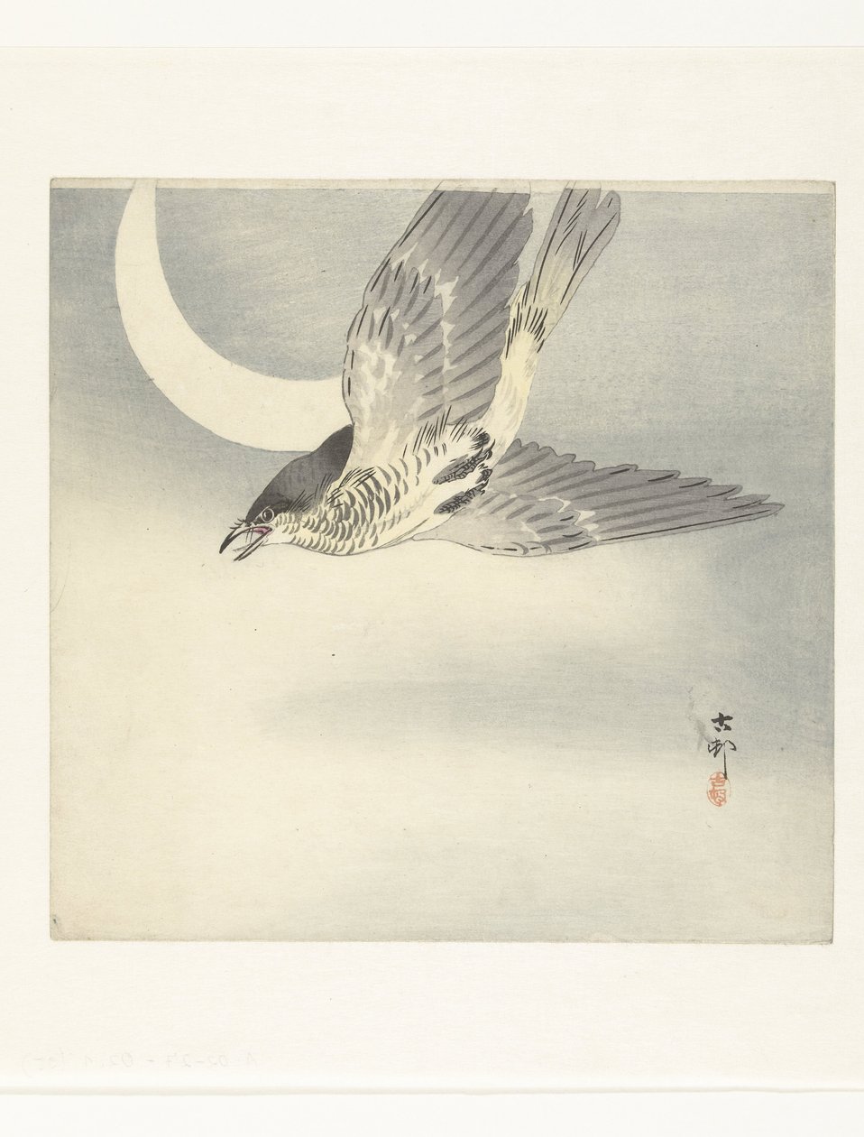 Kukułka na półksiężycu autorstwa Ohara Koson