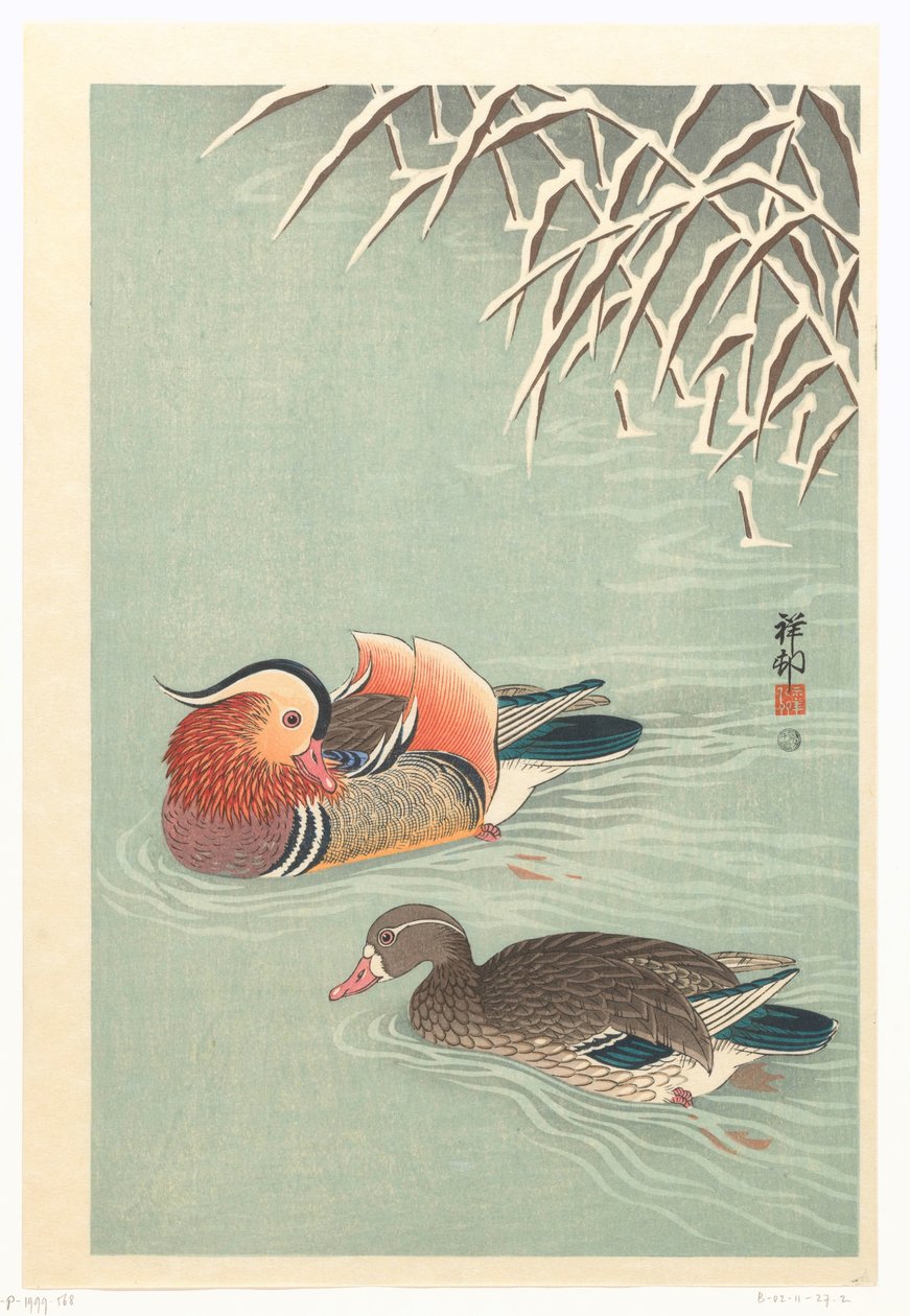 kaczki mandarynki autorstwa Ohara Koson