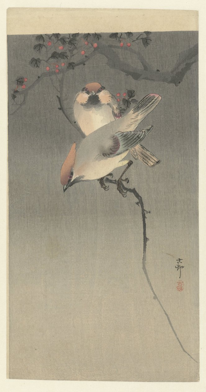 Jemiołuchy autorstwa Ohara Koson