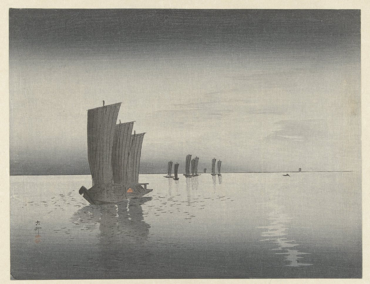 łodzie rybackie autorstwa Ohara Koson