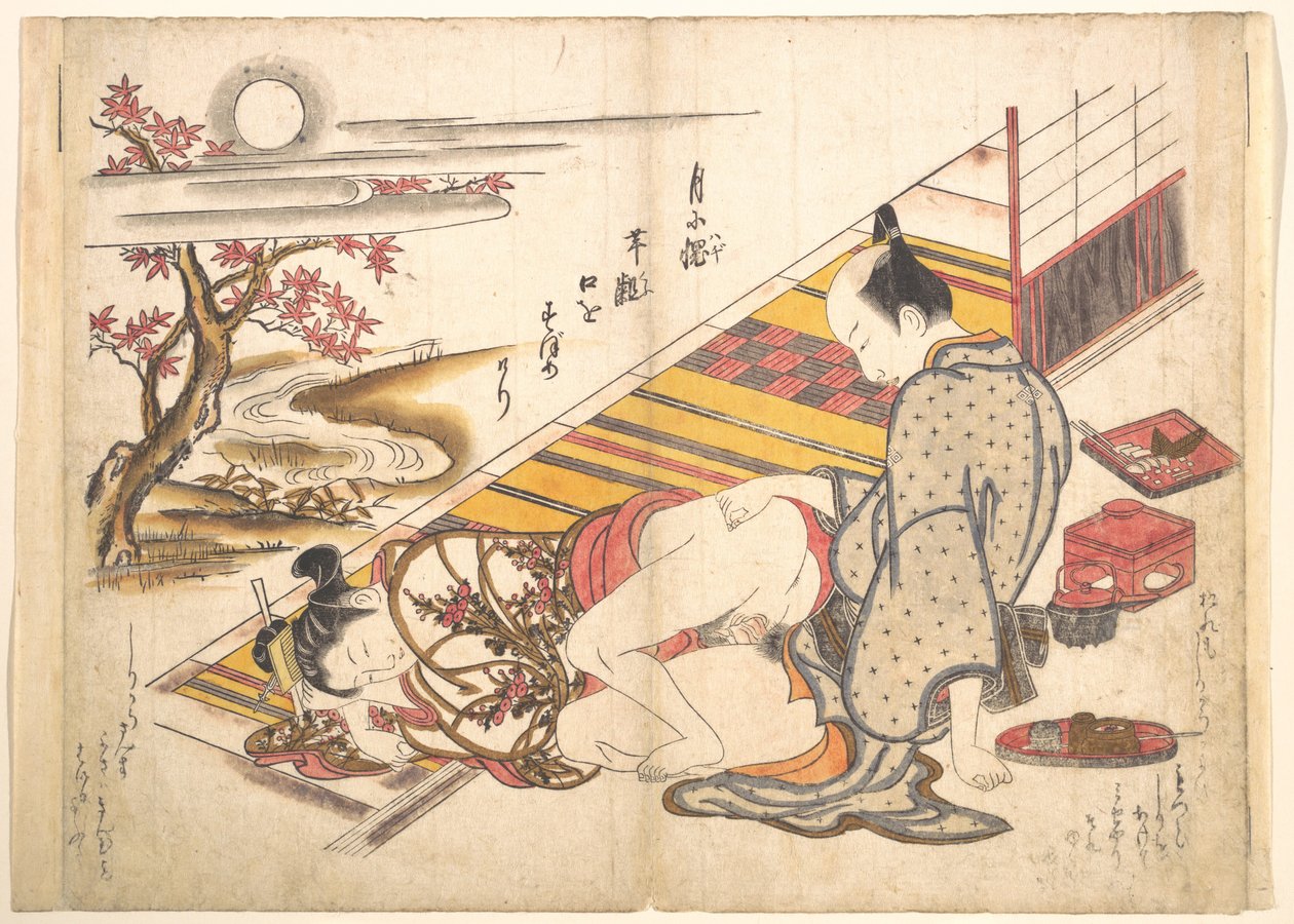 Scena w sypialni autorstwa Okumura Masanobu