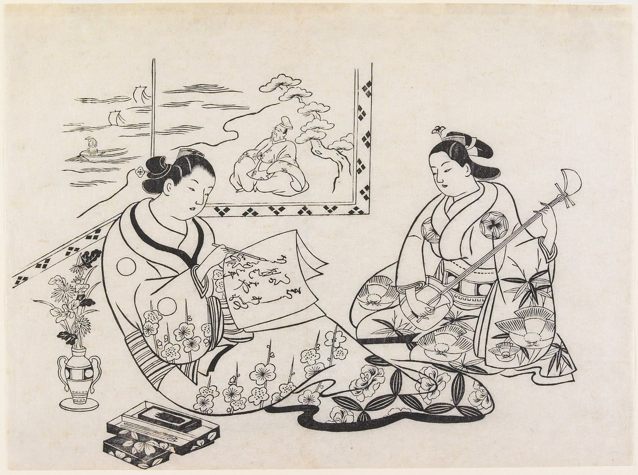 Mitate Matsukaze i Murasame autorstwa Okumura Masanobu