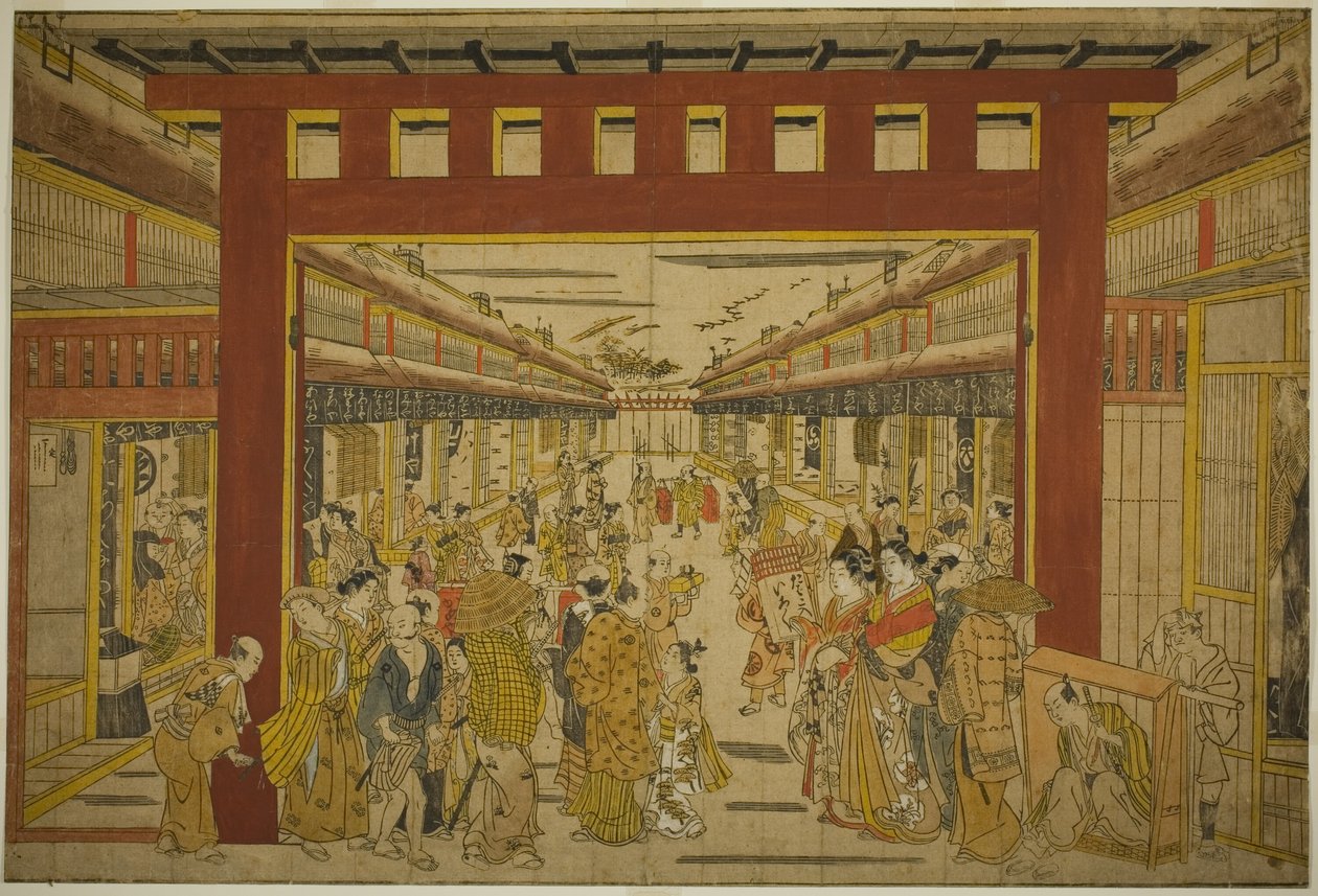 Wewnątrz Jo Tae Yoshiwara autorstwa Okumura Masanobu