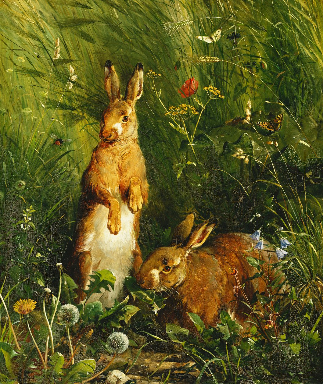 Zające, 1878 autorstwa Olaf August Hermansen