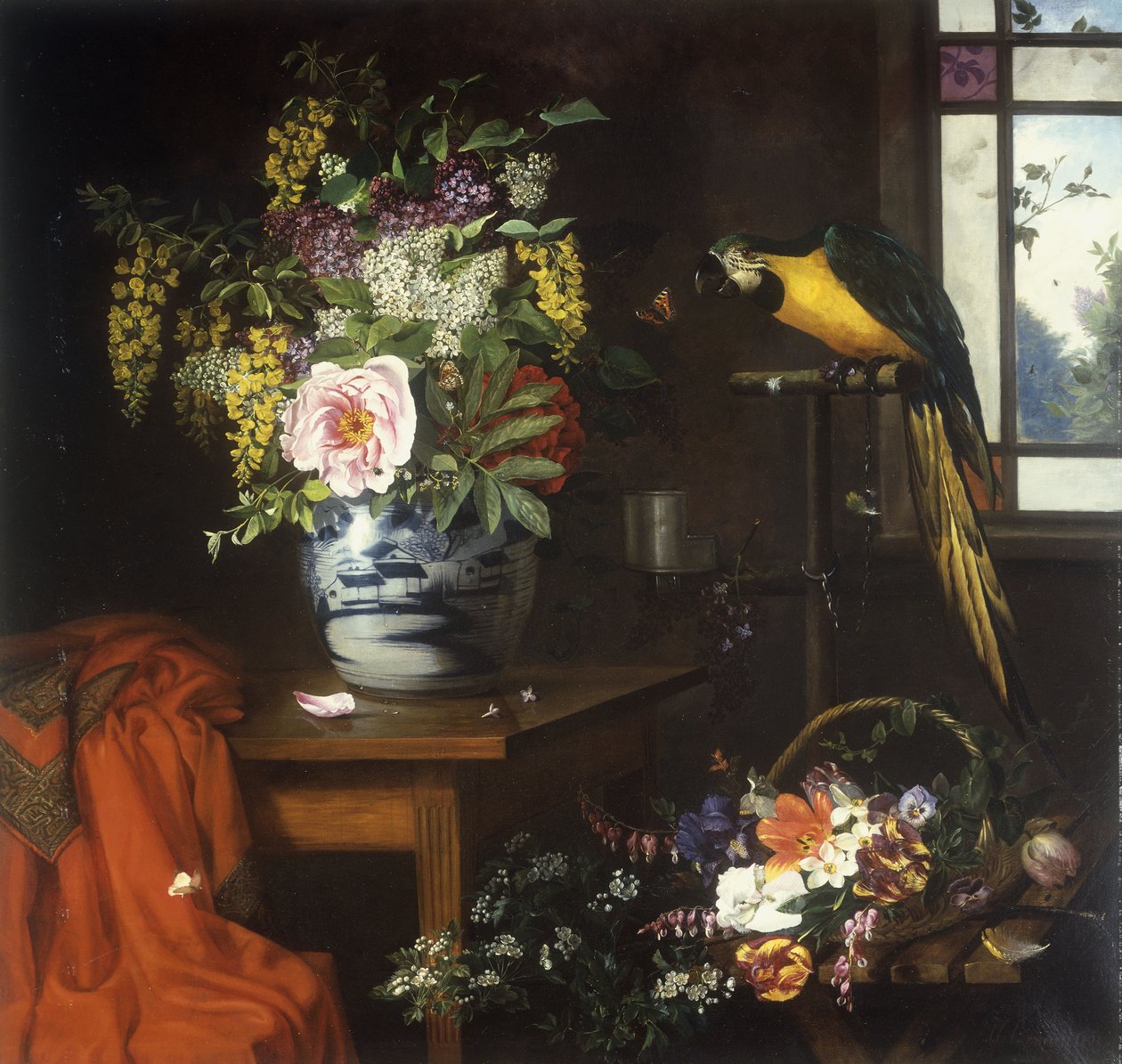 Martwa natura z wazonem z kwiatami, 1874 autorstwa Olaf August Hermansen