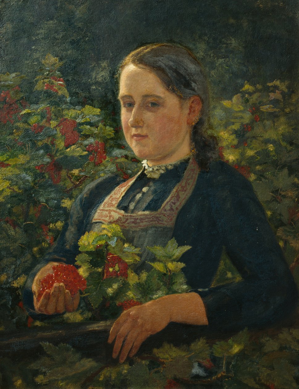 Czerwona porzeczka (olej na płótnie) autorstwa Olaf Isaachsen