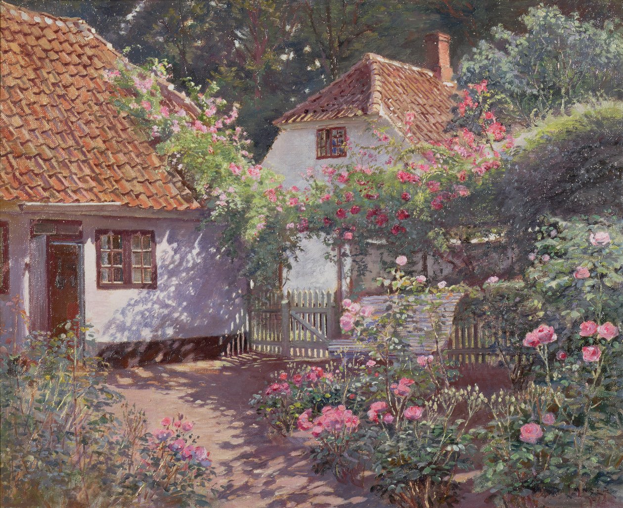 Ogród Różany, ok. 1920 (olej na płótnie) autorstwa Olaf Viggo Peter Langer
