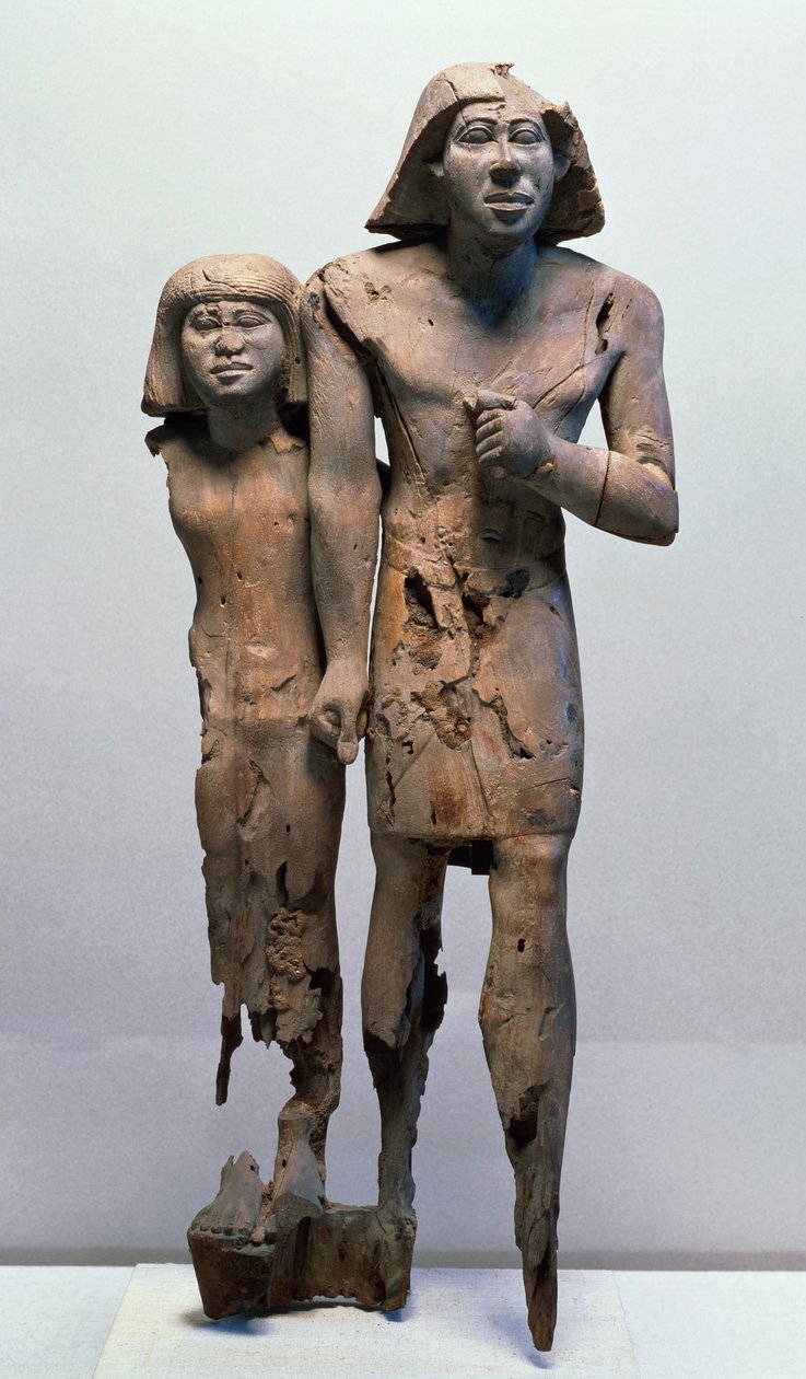 Anonimowa para znana jako Para z Memphis (drewno akacjowe) (patrz także 154095) autorstwa Old Kingdom Egyptian