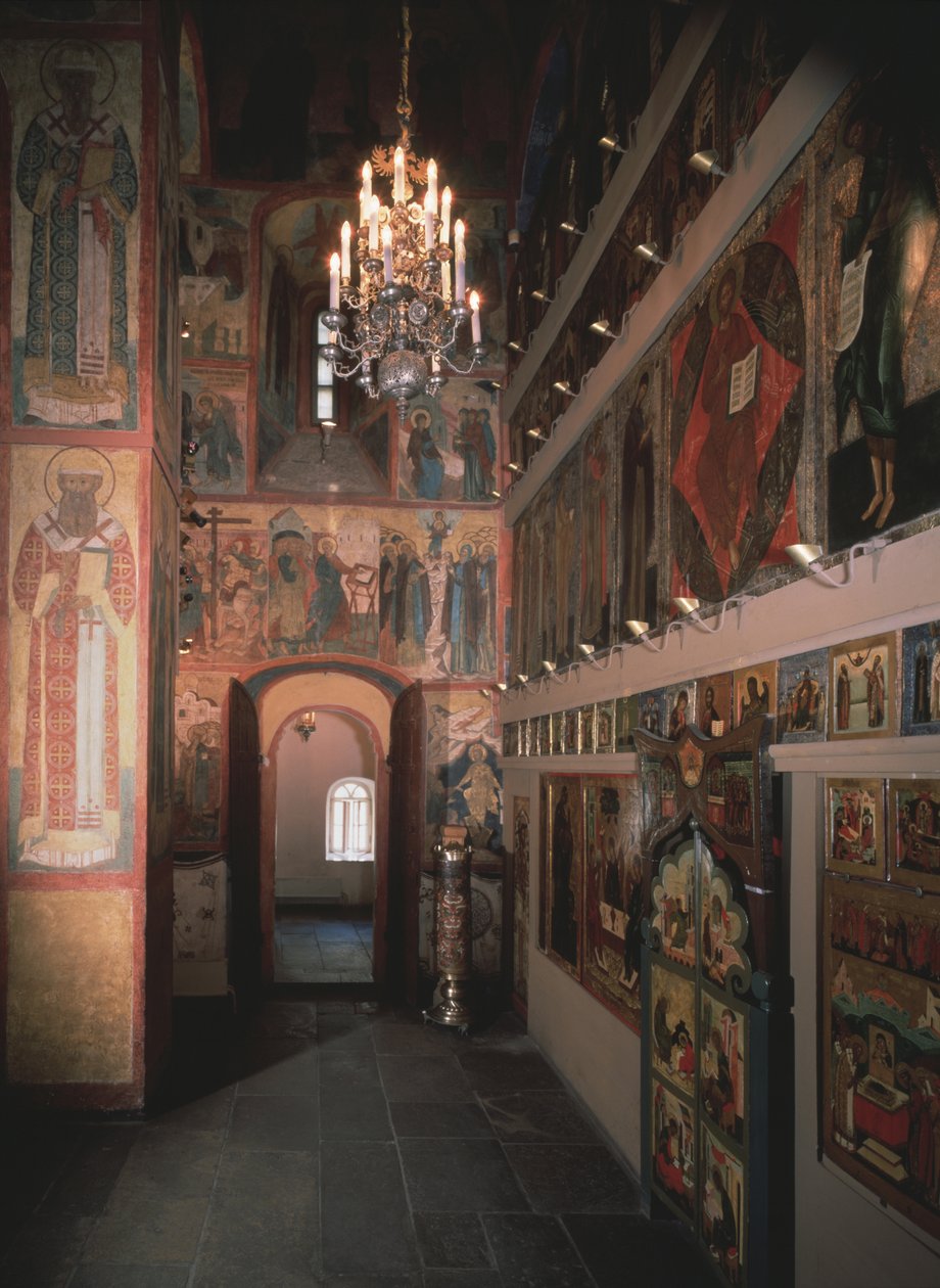 Wnętrze z ikonostasem w kościele św. Szaty na Kremlu moskiewskim, 1627 autorstwa Old Russian Architecture